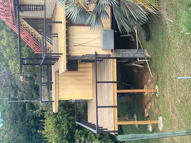 Custom elevated deck and stairs construction in Vieques, Puerto Rico